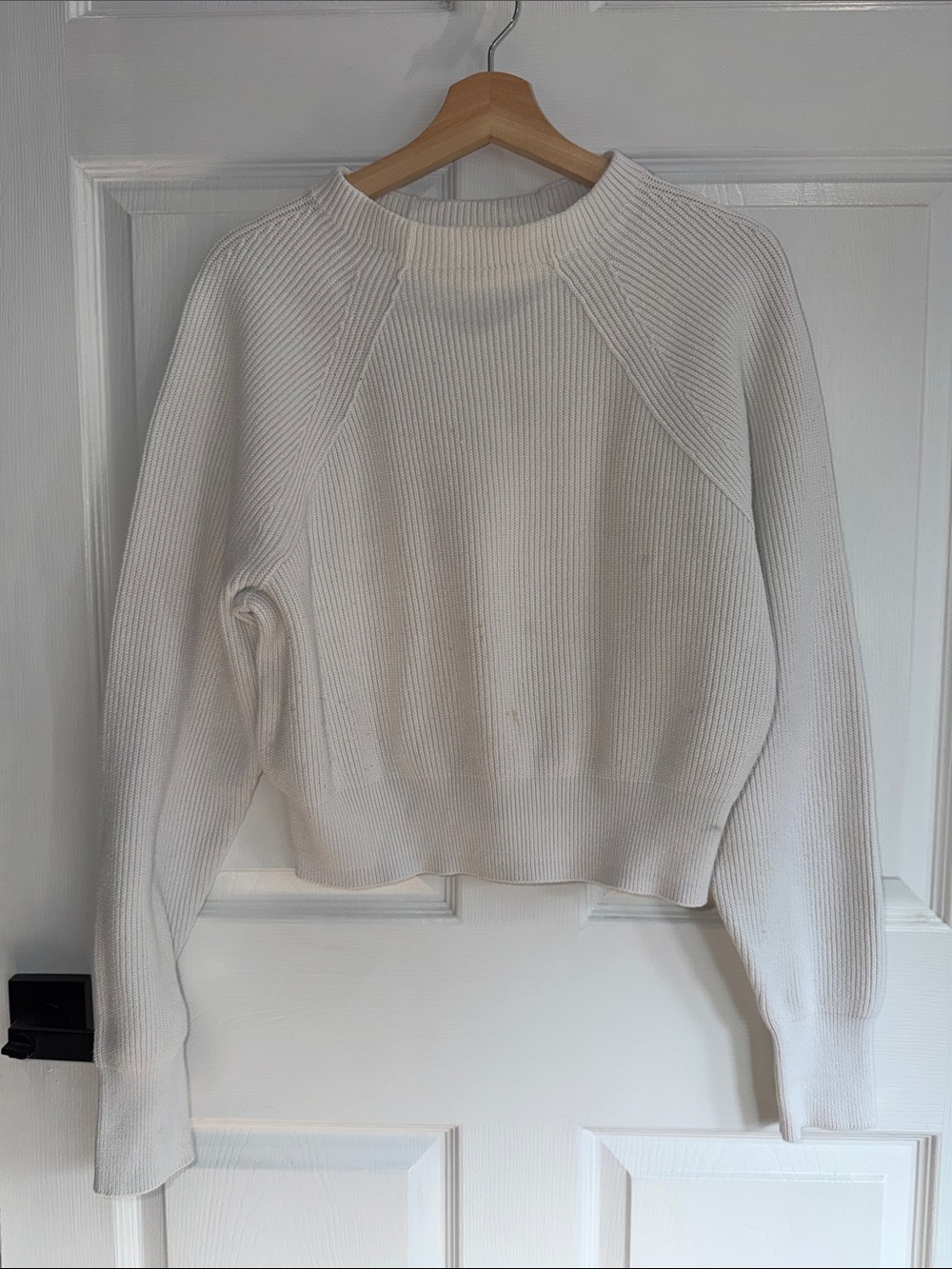 Free People Cream Ribbed Crewneck Sweater ***spots shown in photo